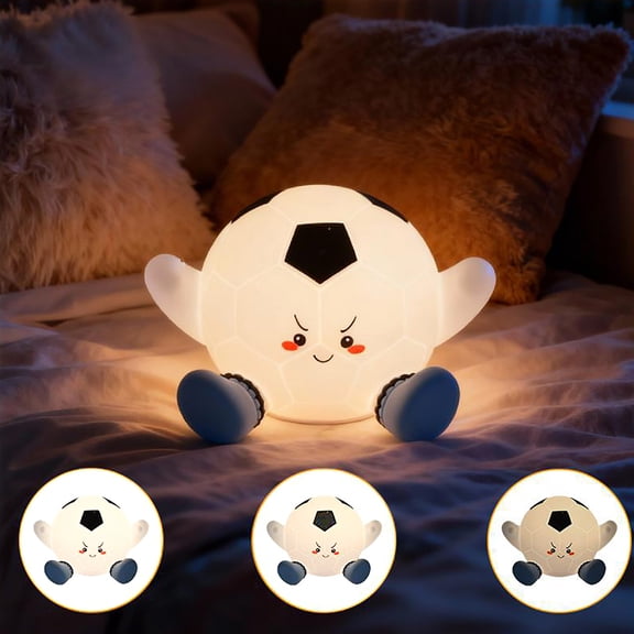 Tuvgenk Eco Friendly Night Lights Battery Color Changing Sturdy Soccer Silica Gel Easy To Install for Bathroom, Garden