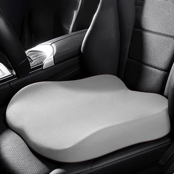 Tuvgenk Ergonomic Wedge Car Seat Cushion for Driving Riser Relieve Back & Hip Pain Adult Booster Cushion for Car Seat Soft Durable Polyester Gray All Season Chair Pad Office Use