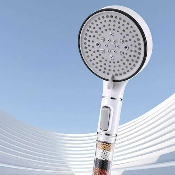 Tuvgenk Filtered Shower Head Handheld High Pressure Rv Shower Head Detachable Replacement White 5 Spray Modes Plastic for Home Bathroom