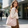 thumbnail image 1 of Tuvgenk Floral Tote Bag for Women Large Capacity Shoulder Handbag Cute Butterfly Print Commuter Bag for School Travel Shopping, 1 of 6