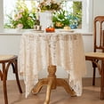 thumbnail image 1 of Tuvgenk French Lace Hollow Tablecloth 55.12x39.37 inch Rectangular Polyester Cover for Coffee Table Dining Table Beige Polyester, 1 of 6