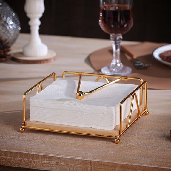 Tuvgenk Gold Iron Toilet Paper Holders Rectangular Free Standing Tissue Holder Funny Gift Stylish Tissue Holder for Friends