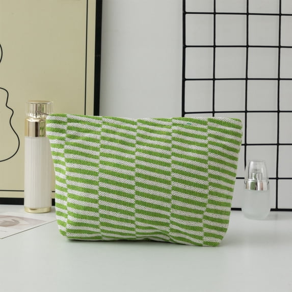 Tuvgenk Green Pencil Cases Large Capacity Pencil Pouch Portable Nylon,Spandex Zipper Solid Cosmetic Bag for Office