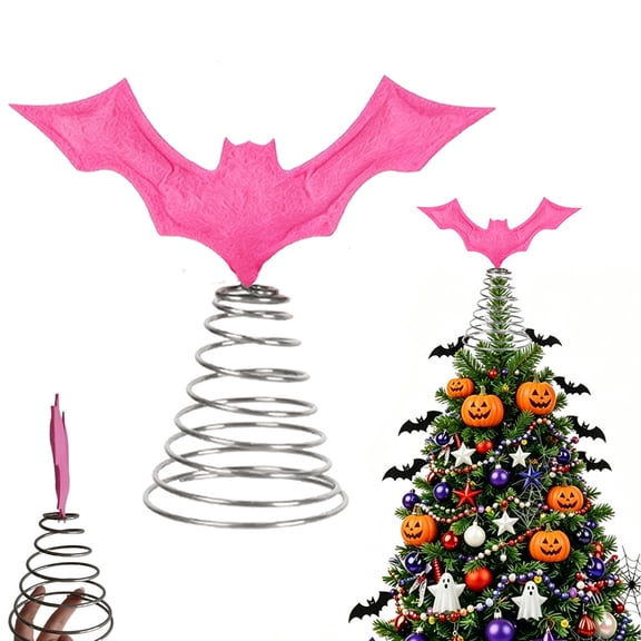 Tuvgenk Halloween Bat Style Tree Topper Decoration, 9.84 x 3.94 inches