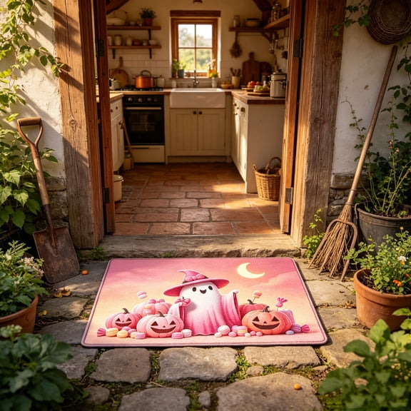 Tuvgenk Halloween Welcome Mats for Front Door Nonslip indoor Outdoor Decorative Entryway Rugs Heavy Duty Gothic Ghost Pumpkin Washable Doormats for Outside Entry