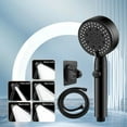 thumbnail image 1 of Tuvgenk Handheld Shower Head High Pressure Rv Shower Head with Hose Detachable Replacement 5 Spray Modes Plastic Black for Home Bathroom, 1 of 9