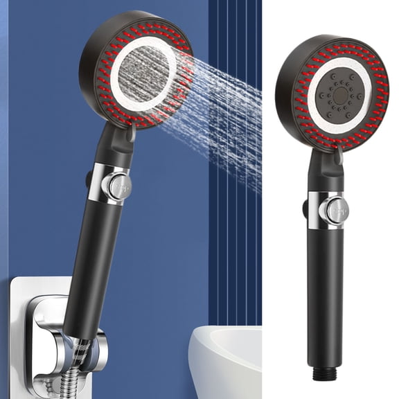 Tuvgenk Handheld Shower Head Rv High Pressure Detachable Shower Head 5 Spray Modes Black Replacement Plastic for Home Bathroom
