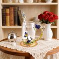 thumbnail image 1 of Tuvgenk Handles Coffee Mugs 4.7*4.7 in Enamel Flower 350ml Glass Mugs Durable Steel Spoon Multicolor Decoration Mugs Gifts for Women, 1 of 6