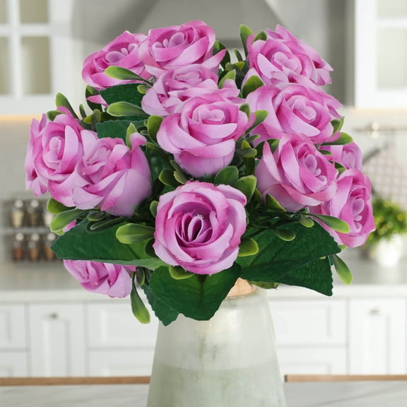 Tuvgenk Holiday Artificial Flowers Indoor Hot Pink Floral Picks Durable for Wedding Centerpieces