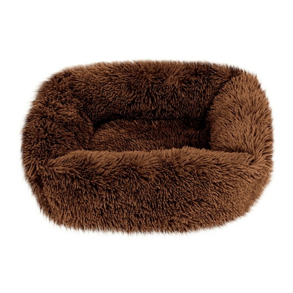 Tuvgenk Home Dog Bed Soft Indoor Cozy Washable Cat Bed Brown Warm Pet Pad