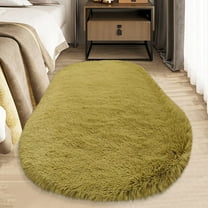 Tuvgenk House Area Rugs Plush Rug Sage Green 12×15in Oval Floor Mats