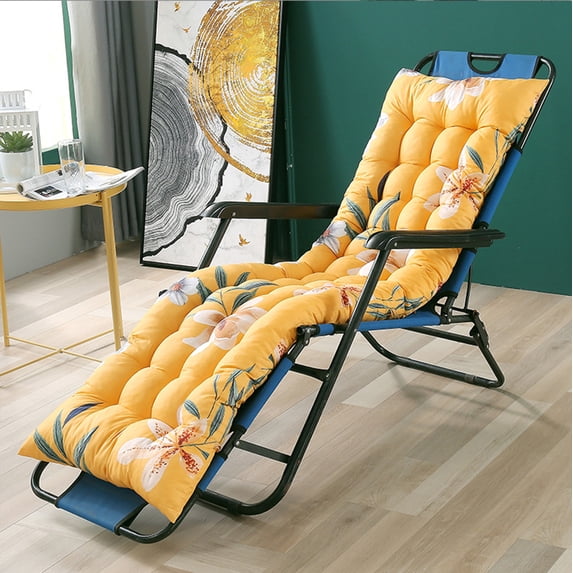 Tuvgenk Indoor Outdoor Rocking Chair Cushions Pressure Relief Yellow Chaise Lounge Cushion Durable Polyester Thickened Chair Pad for Home
