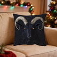 thumbnail image 1 of Tuvgenk Indoors Throw Pillow Covers Short Plush Vintage 18x18 In Pillowcases Rabbit Black Furry for Patio, 1 of 6