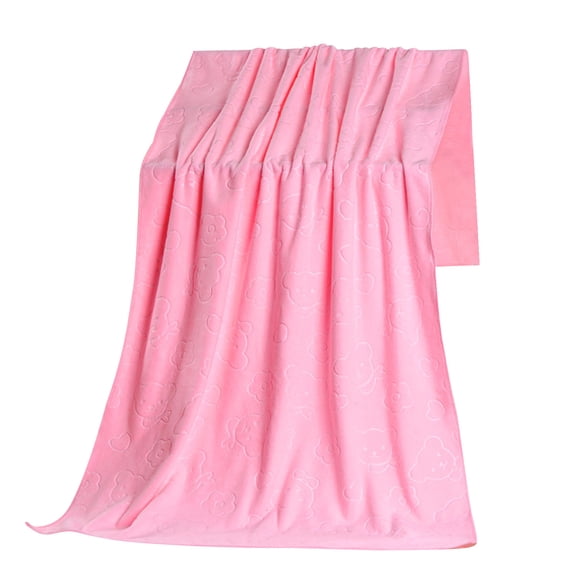 Tuvgenk Large Bath Towels Absorbent Quick Dry Microfiber Bath Towel Soft Thick Lightweight Pink 55x28 inch for Bathroom Beach Shower
