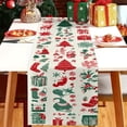 thumbnail image 1 of Tuvgenk Linen Christmas Table Runner Green Winter Table Runner 13 x 72 inch Holiday Tree Snowflake Deer Table Decoration, 1 of 5