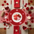 thumbnail image 1 of Tuvgenk Linen Table Mats Machine Washable Round 15x15 Inch for Dining Room Flax Placemat for Wedding Party Decor Red Waterproof Stain Resistant, 1 of 6