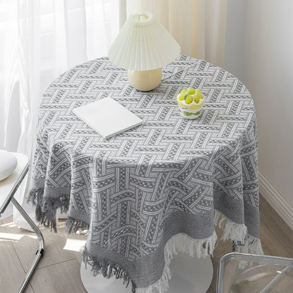 Tuvgenk Linen Tablecloth 35*35 Nylon,Spandex Small Round Tablecloth Gray Decorations Round Tablecloths