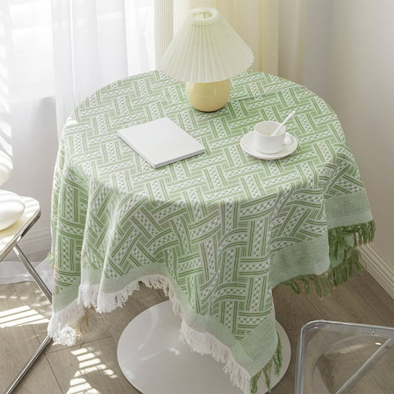Tuvgenk Linen Tablecloth Nylon,Spandex 35*35 Small Round Tablecloth Green Round Decorations Tablecloths