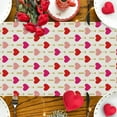 thumbnail image 1 of Tuvgenk Linen Valentines Day Table Runner Love Heart Multi-Size Holiday Table Runners Red Romantic Table Cover Birthday Wedding Anniversary Valentines Day Decoration, 1 of 7