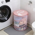 thumbnail image 1 of Tuvgenk Mesh Laundry Basket with Lid Foldable Laundry Hampers Cloth Pink Clothes Hamper for Clothes, Bedroom, and Storage, 1 of 6
