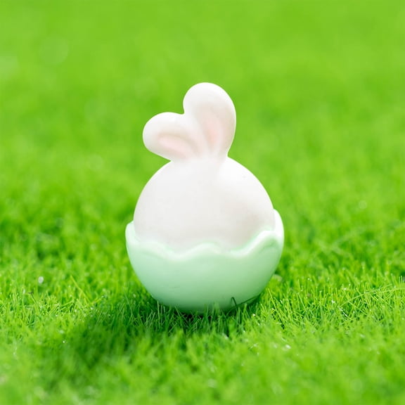 Tuvgenk Mini Easter Decor Figurine Cartoon Bunny Egg Gnome Ornament Resin Accessory for Table Car and Small Scene Display
