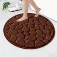 thumbnail image 1 of Tuvgenk Non Slip Bath Mats Absorbent Bathroom Rug 3x3 Long Brown Round Area Rug for Shower, 1 of 6