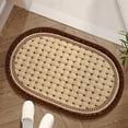 thumbnail image 1 of Tuvgenk Non Slip Bath Mats Quick Drying Absorbent Bathroom Rug 2x2 Taupe Oval Small Floor Mat for Tub, 1 of 6
