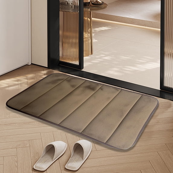 Tuvgenk Non Slip Bathroom Rugs Absorbent Bath Mat 1'X2' Rectangle Small Brown Shower Floor Mat
