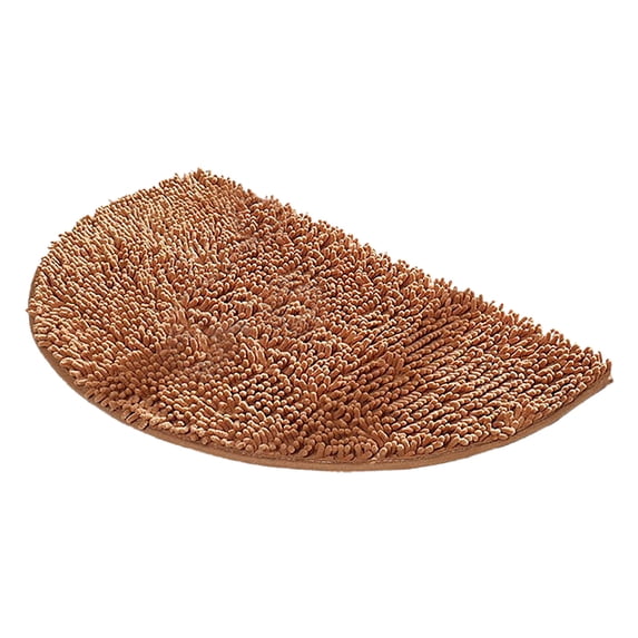 Tuvgenk Non Slip Bathroom Rugs Absorbent Bath Mat Brown Small Semicircle 1'X2' Shower Floor Mat