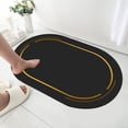 thumbnail image 1 of Tuvgenk Non Slip Bathroom Rugs Quick Dry Absorbent Bath Mat Oval 1'X2' Small Black Shower Floor Mat, 1 of 6