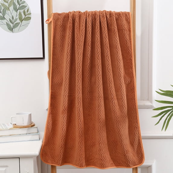 Tuvgenk Orange Bath Towels Adult towel Polyester Lint-free Modern Soft 27.56 x 55.12 in for Home