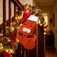 thumbnail image 1 of Tuvgenk Orange Cat Christmas Stocking, 17.7 inch Kitty Xmas Stocking with Santa Hat, Kitten Holiday Decor for Fireplace Mantel Tree Hanging, 1 of 5