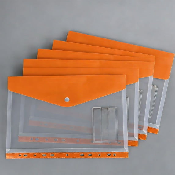 Tuvgenk Orange Plastic Storage Bags Durable 11-Hole 6-Piece Set Storage Bags Practical Multifunction for Home Use