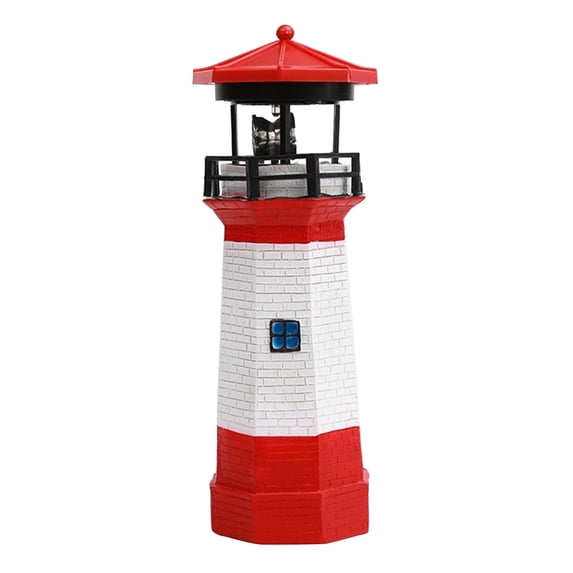 Tuvgenk Outdoor Night Light Yard Solar Rotating Lighthouse Led Lights Waterproof Gift Decorative Lights