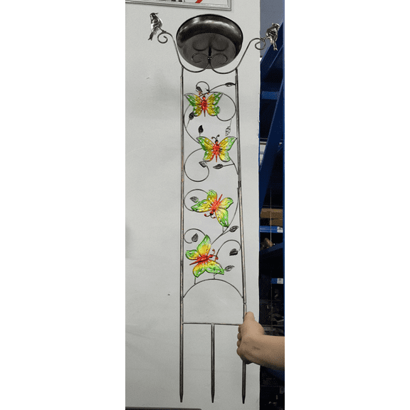 Tuvgenk Outdoor Wild Bird Feeders Platform Bird Feeder Yard Iron Black Decorative