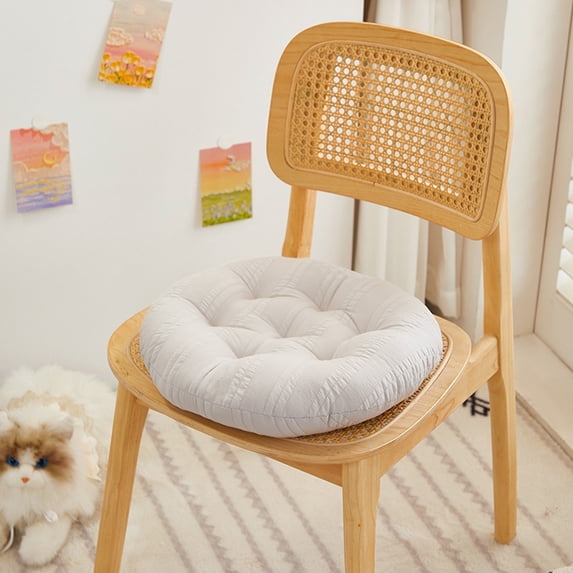 Tuvgenk Patio Chair Cushions Round Gray Outdoor Seating Cushions Comfort Cotton for Bedroom,Lounge