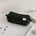 thumbnail image 1 of Tuvgenk Pencil Cases Black Pencil Pouch Pu Solid Zipper Portable Cosmetic Bag for Office, 1 of 6