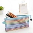 thumbnail image 1 of Tuvgenk Pencil Cases Blue Pencil Pouch Plastic Portable Striped, Solid Color Zipper Cosmetic Bag for Adults, 1 of 6