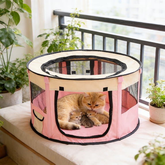 Tuvgenk Pet Birthing Nest Foldable Enclosed Tent Breathable Mosquito Resistant Portable Easy Clean Shelter for Pet Rest