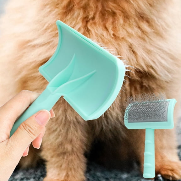 Tuvgenk Pet Grooming Brush Long Pin Comb Loose Hair Remover Ergonomic Handle Massage Deshedding Tool for Dog Cat Daily Coat Care