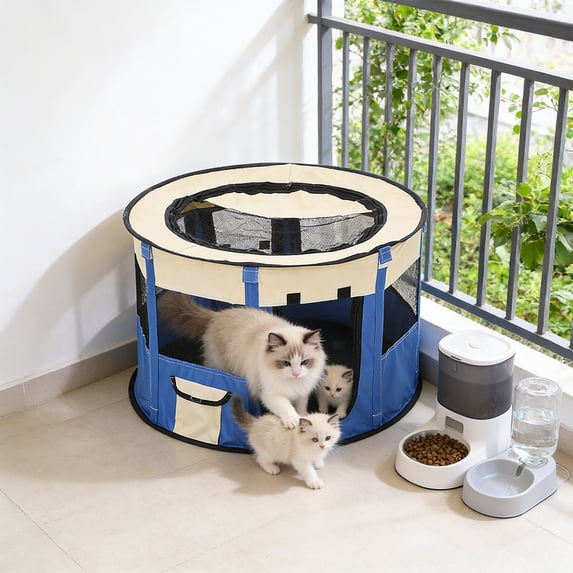 Tuvgenk Pet Tent Foldable Enclosed Birthing Nest Breathable Mosquito Proof Portable Washable Shelter for Indoor Outdoor Rest