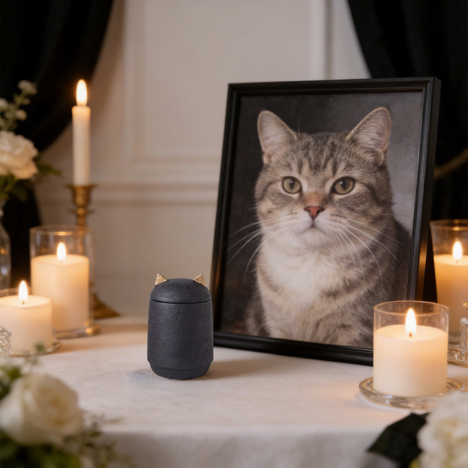 Tuvgenk Pet Urn Large Memorial Jar Sealed Keepsake Container Discreet Elegant Layout for Ashes Hair Preservation Respectful Home Memorial Decor