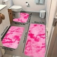 thumbnail image 1 of Tuvgenk Pink Bathroom Rug Sets 3-Piece Set Non-Slip Bath Rugs Sets for Bathroom Floor Machine Washable Quick Dry U Shaped Floor Mats for Home, 1 of 9