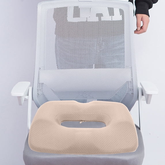 Tuvgenk Pink Donut Seat Cushion Ergonomic Tailbone Pain Relief Hemorrhoid Seat Cushion Pillow Polyester Thick Coccyx Support Square Breathable Chair Pad Home Use