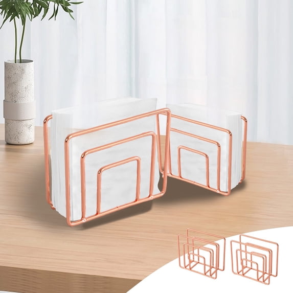 Tuvgenk Pink Iron Toilet Paper Holders Rectangular Free Standing Tissue Holder Gift Universal Modern Tissue Holder for Friends