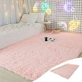 thumbnail image 1 of Tuvgenk Pink Solid Shag Area Rug 62.99x31.49x0.07in Ultra Soft Non Slip Modern Design Easy Clean, 1 of 6