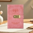 thumbnail image 1 of Tuvgenk Pink Subject Notebook A5 Personal Locking Notebook Lay-Flat Retro Bull Head Travel Diary, 1 of 6