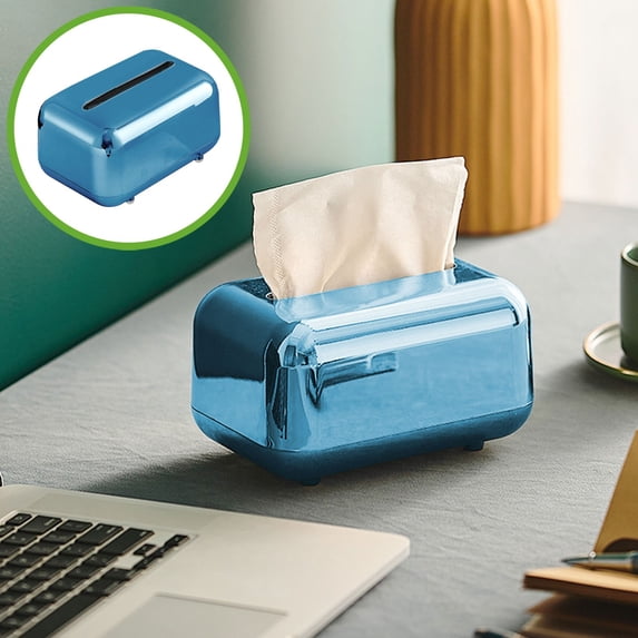 Tuvgenk Plastic Facial Tissue Covers Blue Rectangular 7*4.7*4.3 In Tissue Box Funny Gift Stylish Tissue Box for Family