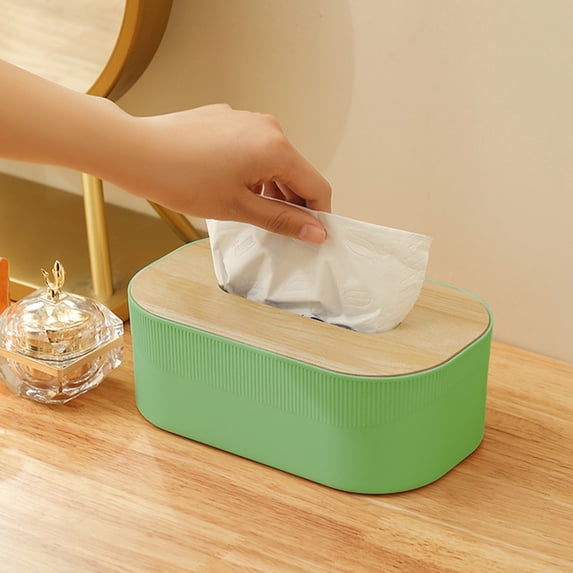 Tuvgenk Plastic Facial Tissue Covers Oval Green Tissue Box Gift Funny Home Tissue Box for Friends