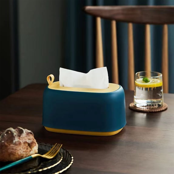 Tuvgenk Plastic Facial Tissue Covers Rectangular Blue Tissue Box Funny Gift Stylish Tissue Box for Family